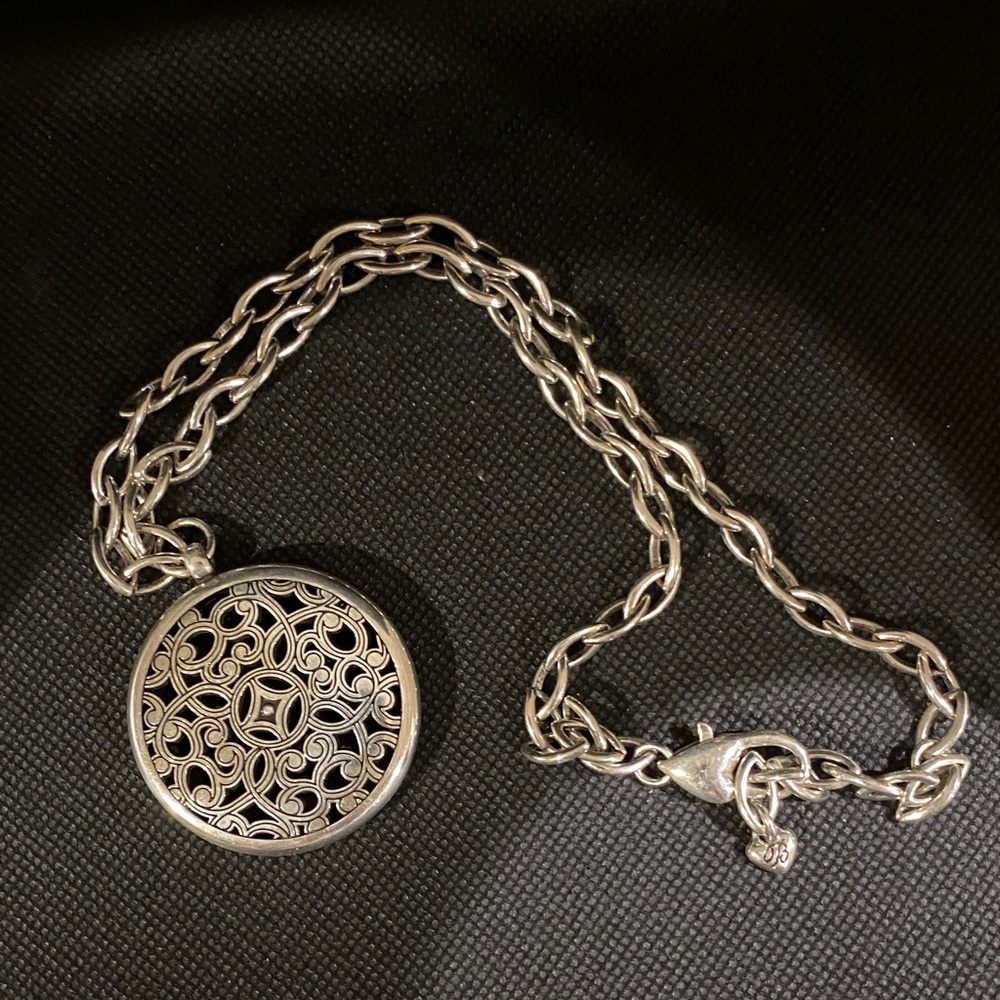 Brighton  Silver Plated Chain Necklace with Ornate Pendant